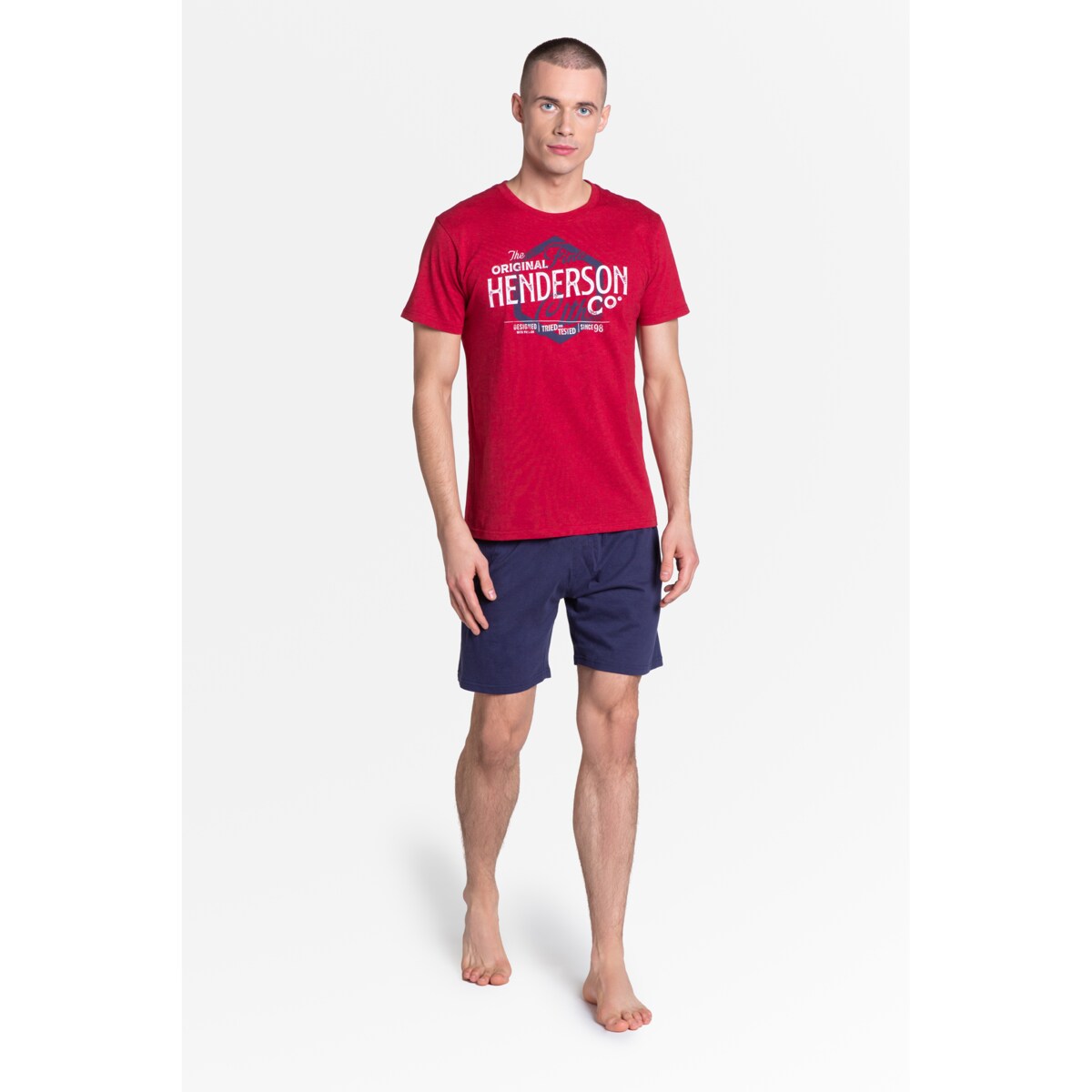 Piżama Lars 38869-33X Czerwono-Granatowa Czerwono-Granatowy, XXL