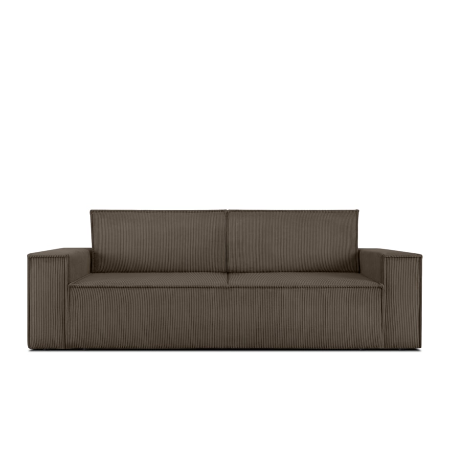 KONSIMO NAPI Sofa 3-osobowa z brązowym pojemnikiem na łóżko