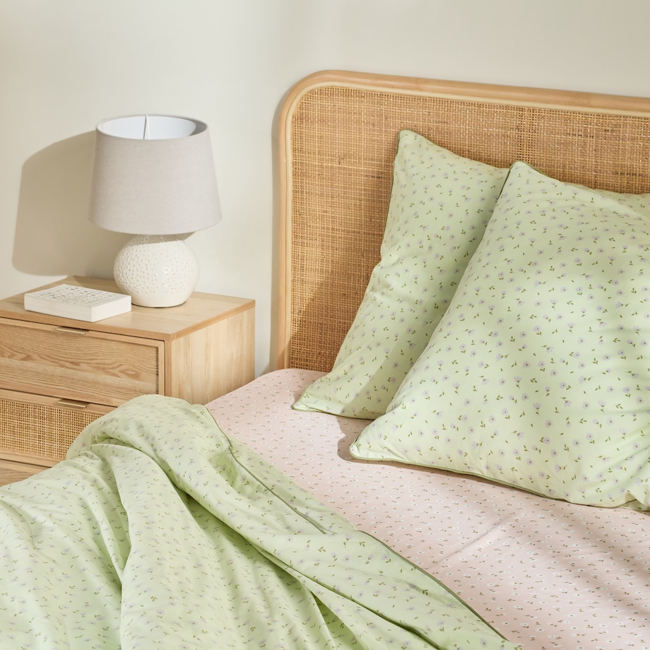 Pościel bawełniana z lamówką Avis 160x200 cm z motywem kwiatowym