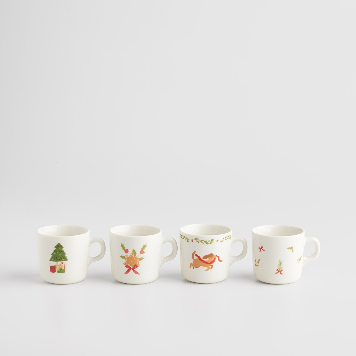 Komplet Kubków Ferini z motywem choinki