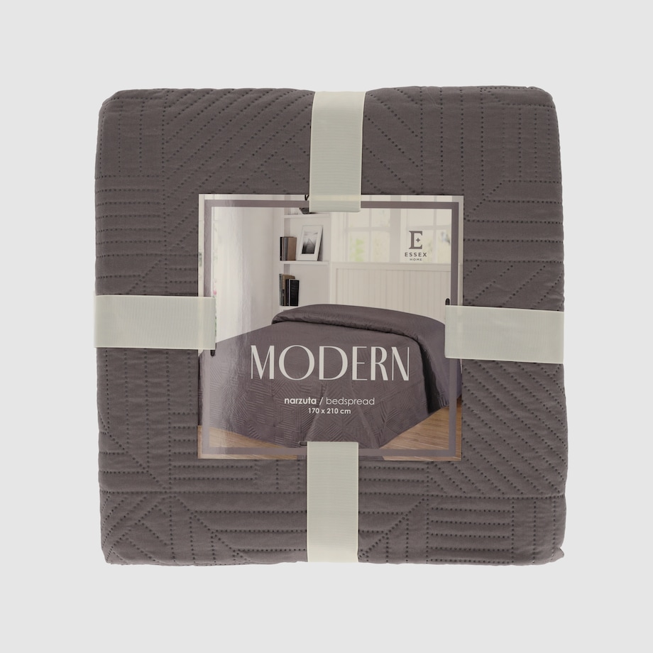 Jednokolorowa narzuta na łóżko z wytłoczonym wzorem Modern 170x210 cm