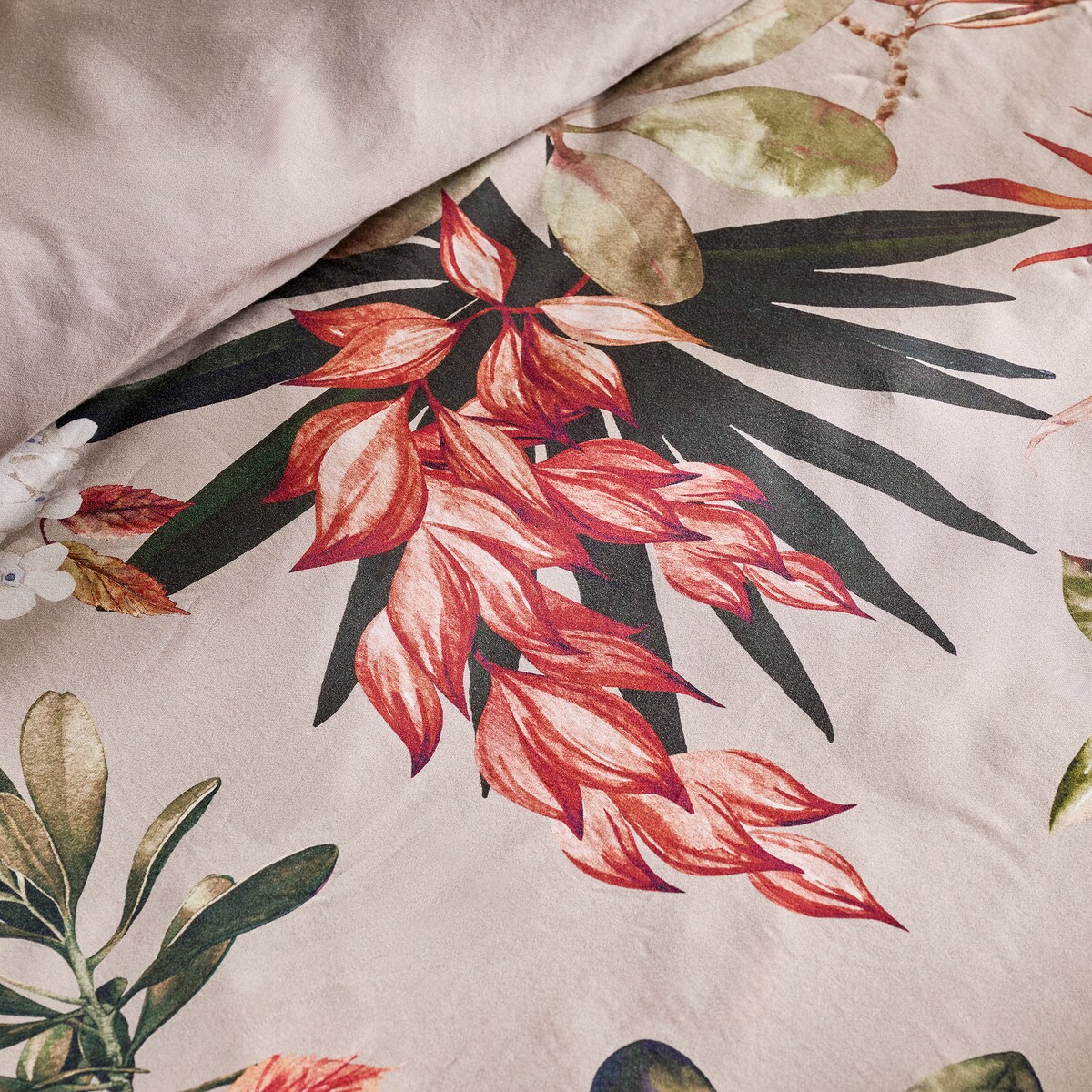 Pościel z bawełny satynowej Barelia 200x220 cm z motywem tropikalnym