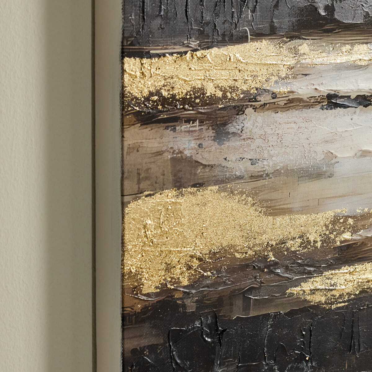 ręcznie zdobiony obraz na płótnie z elementami złota sanza 100x100