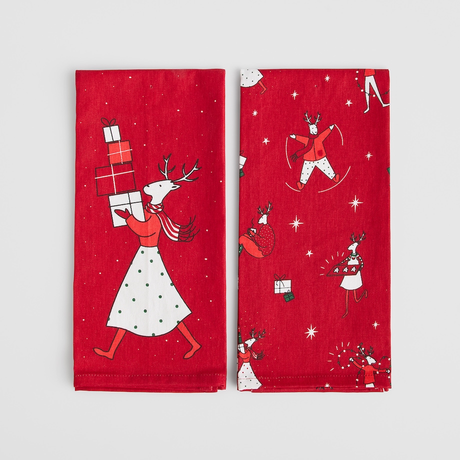 Komplet Ścierek Olinerini 45x65 cm z motywem renifera