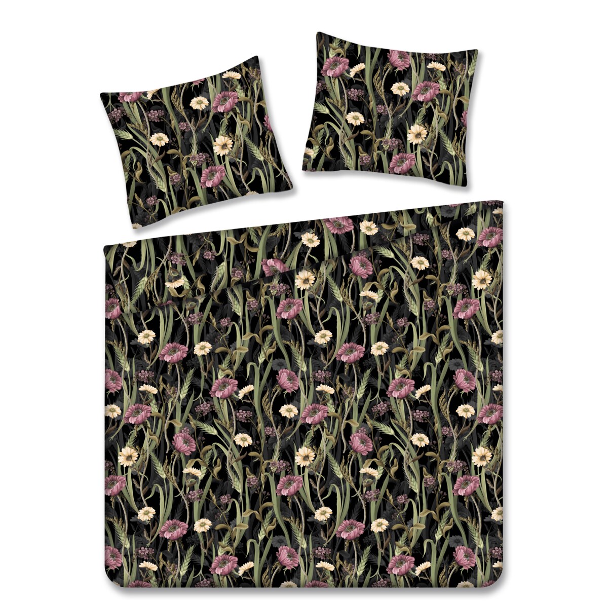 Pościel z bawełny satynowej Lorelli 160x200 cm z motywem kwiatowym