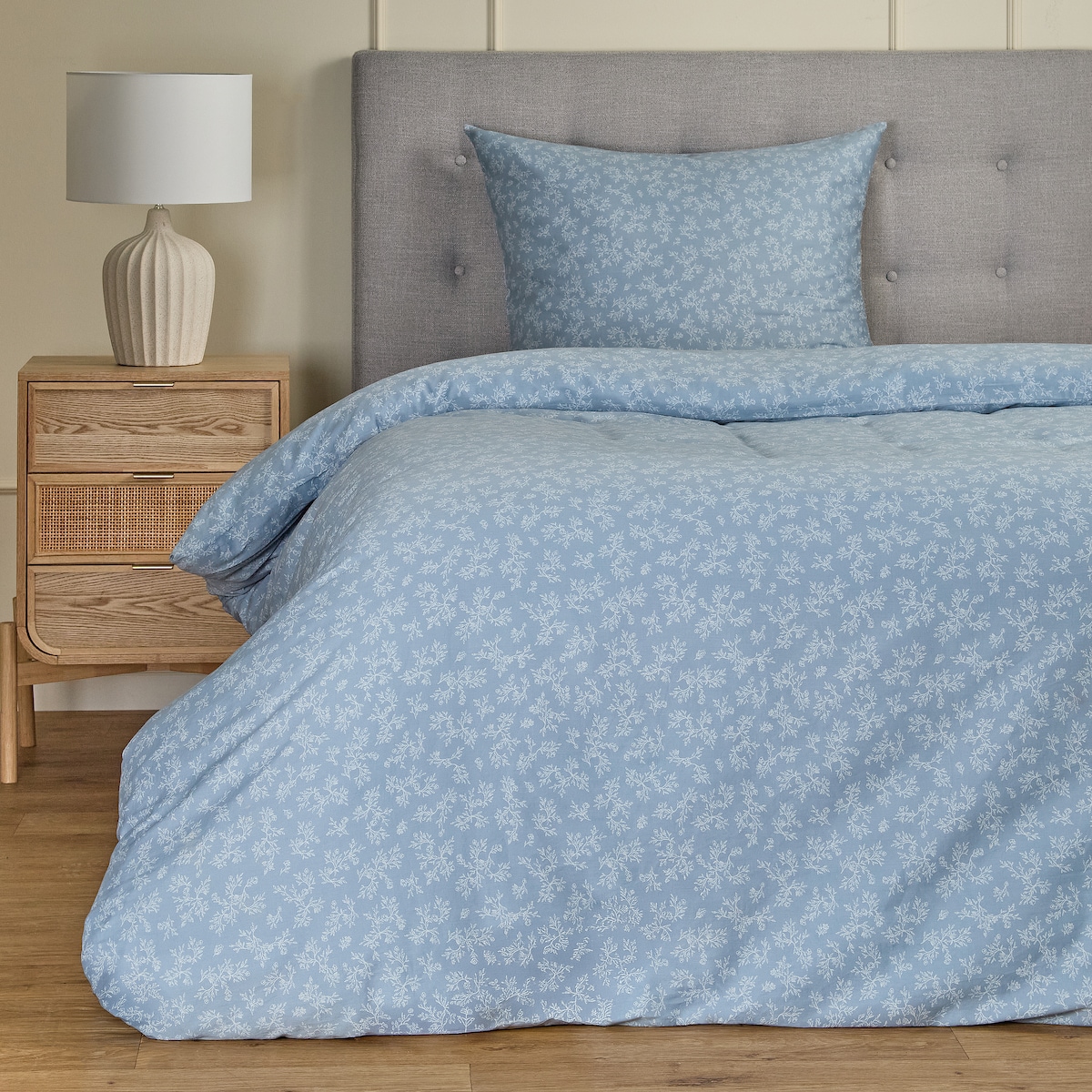 Pościel z bawełny satynowej Rosmarin 140x200 cm z motywem roślinnym