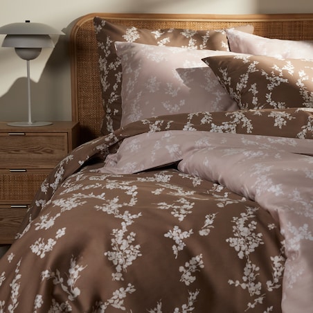 Pościel z bawełny satynowej Vive 160x200 cm z motywem roślinnym