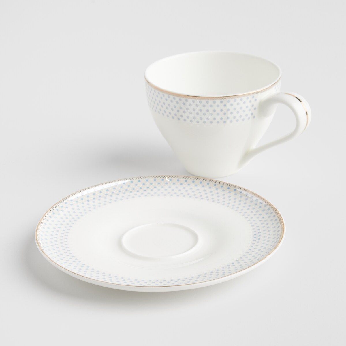 Filiżanka Ze Spodkiem Cadena z motywem geometrycznym