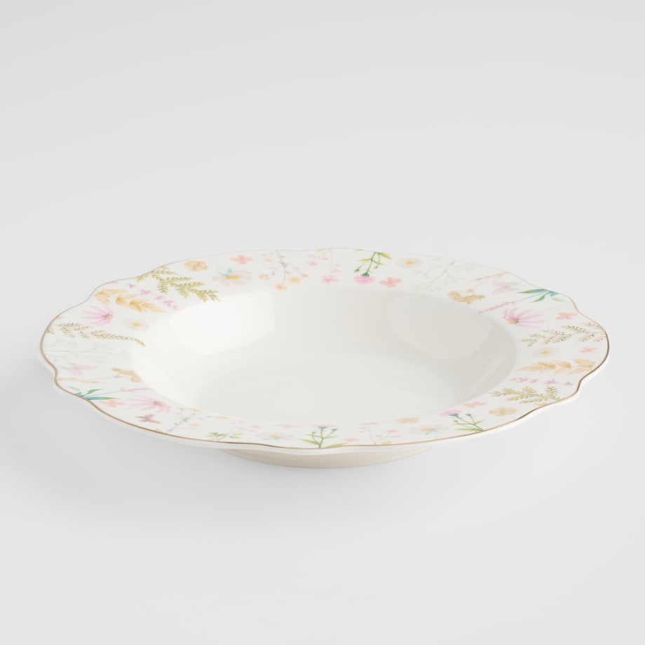 Talerz Głęboki Meadinna z motywem kwiatowym