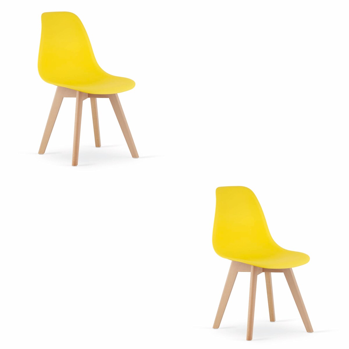 Krzesło do jadalni Kito Żółte, Nogi Naturalne 2 szt.