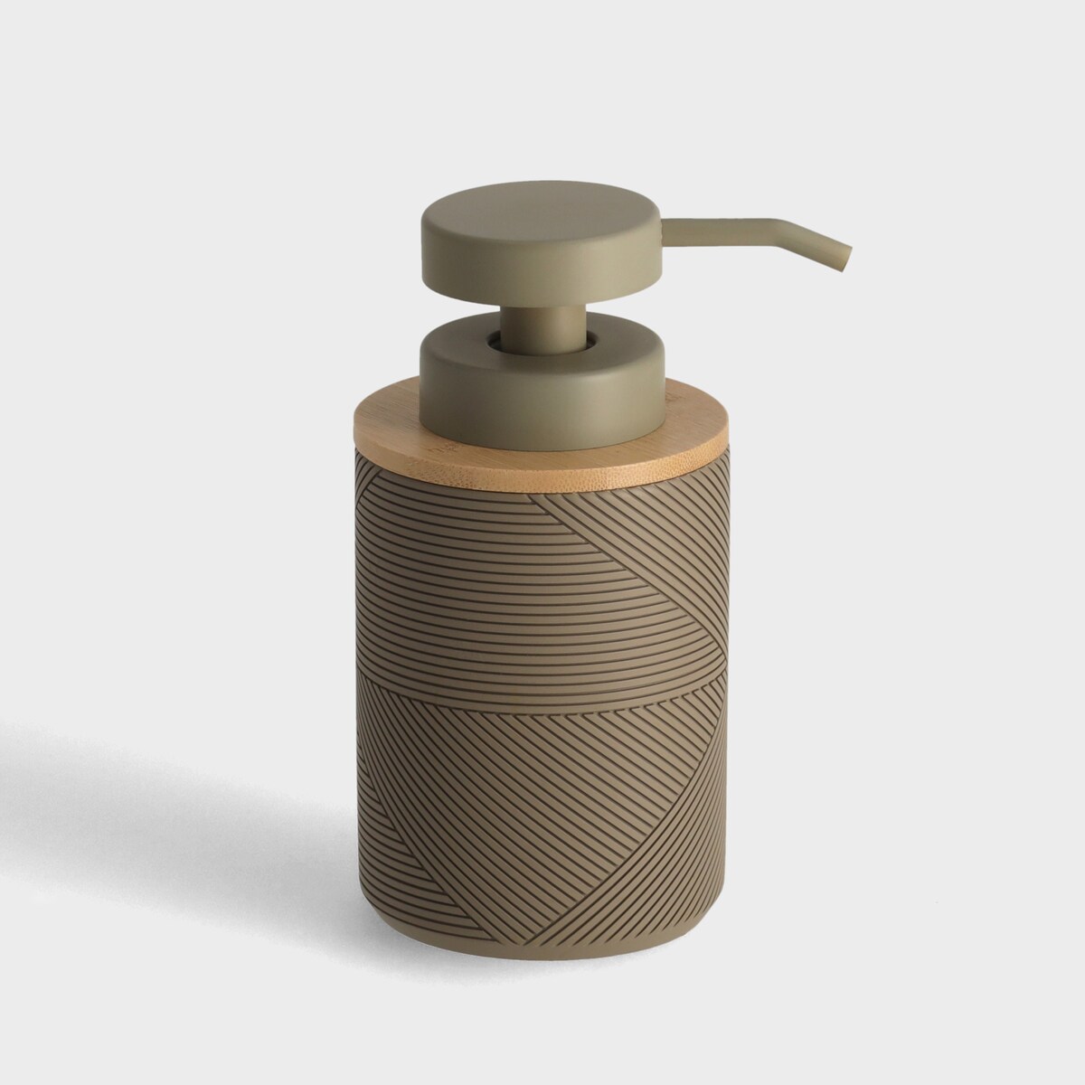 Dozownik Łazienkowy z Masy Żywicznej z Drewnem Raveno