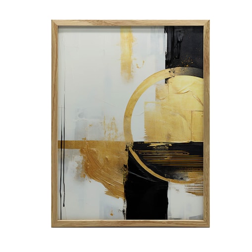 Złoty Akcent, 50x70 cm, rama drewniana jasny dąb, papier matowy 230 gsm