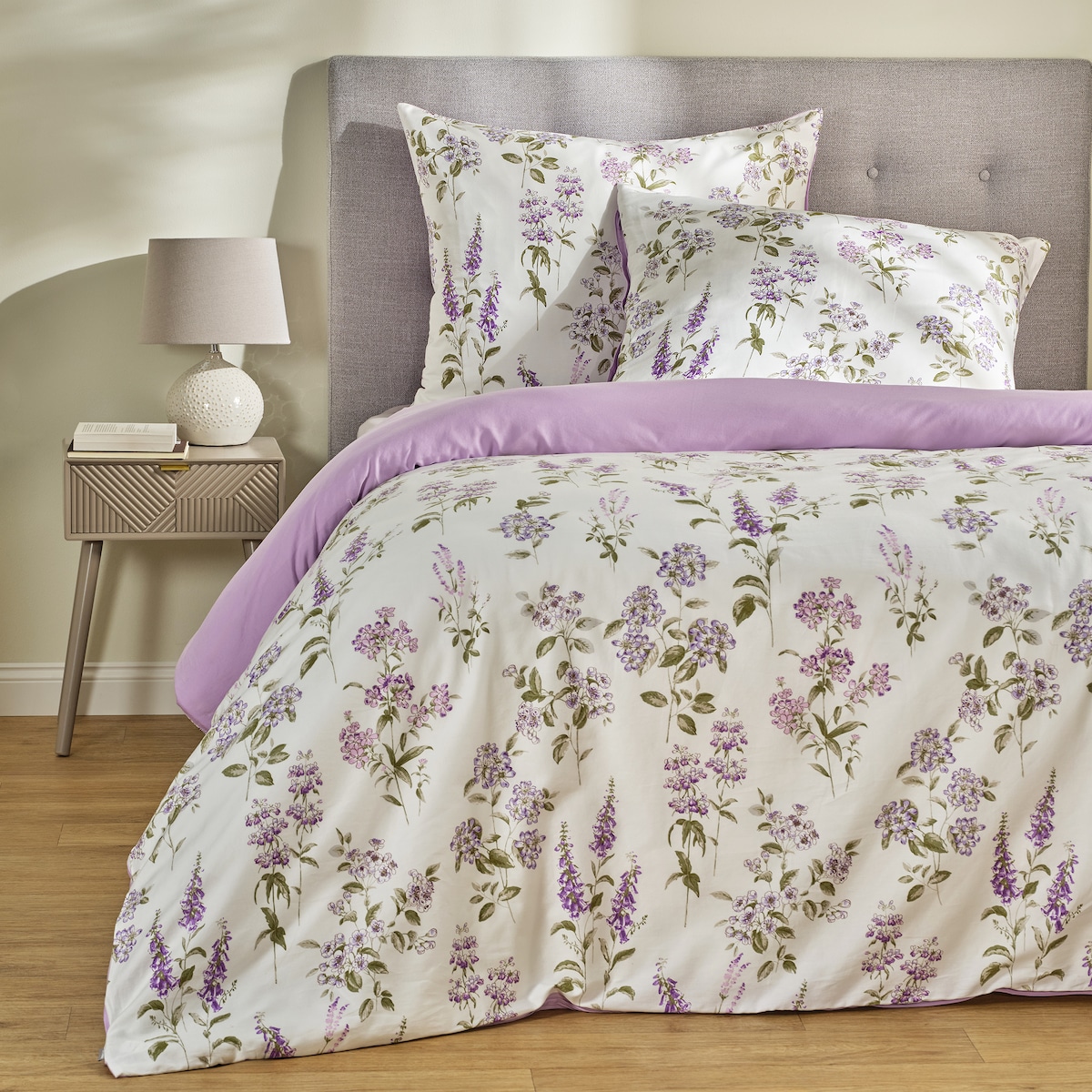 Pościel z bawełny satynowej Marsella 160x200 cm z motywem kwiatowym