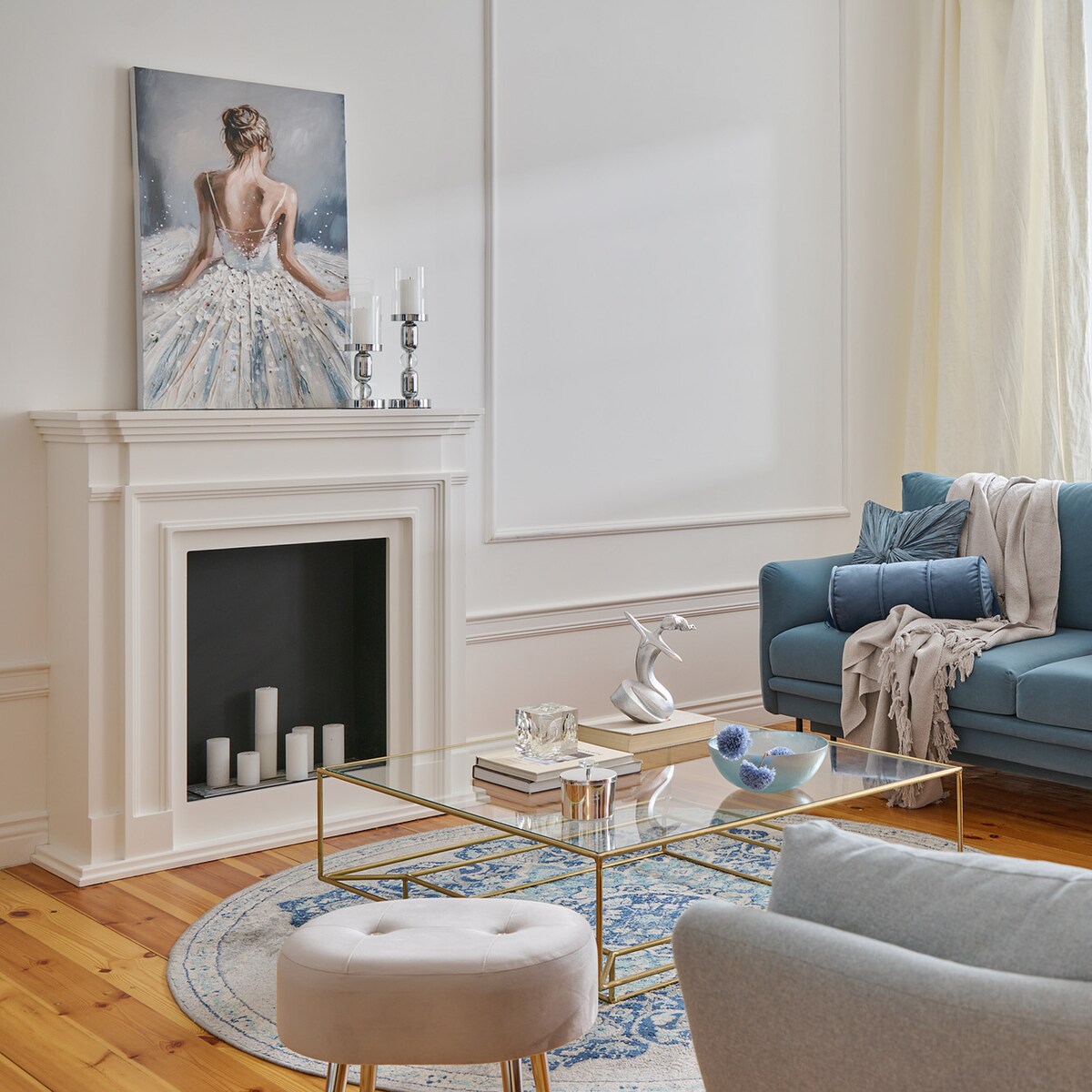 Ręcznie zdobiony obraz z motywem baletnicy gwenda 60x90