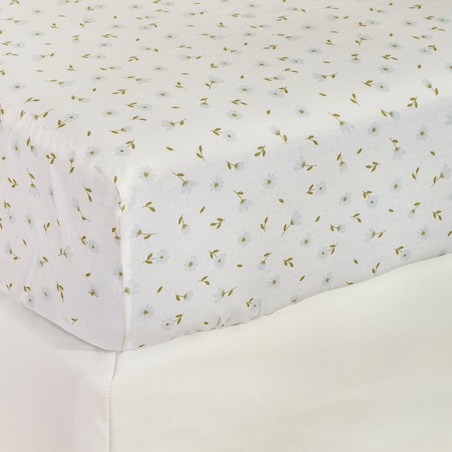Prześcieradło bawełniane z gumką Avis 180x200 cm z wzorem kwiatowym
