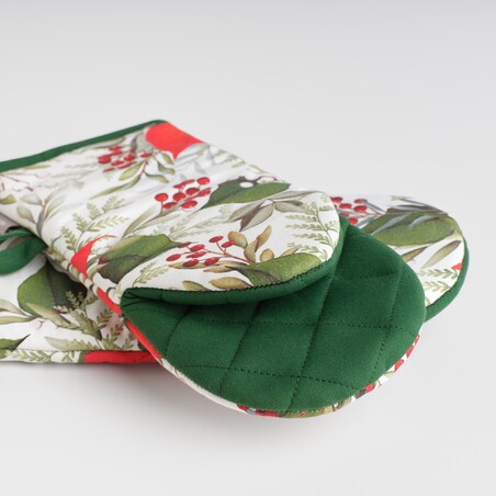 Komplet Rękawic Kuchennych Poinsetta 14x30 cm z motywem gwiazdy betlejemskiej