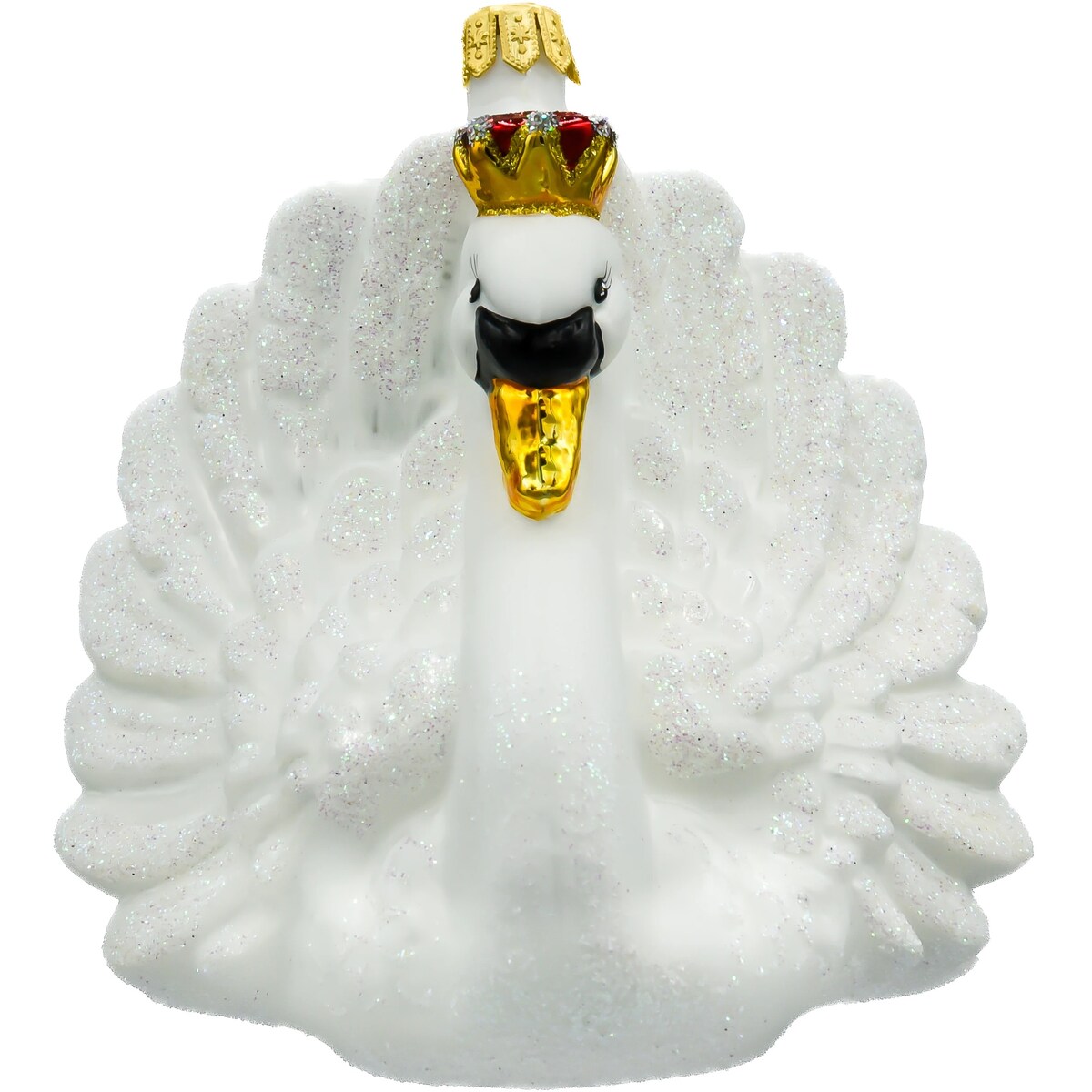 Bombka choinkowa: Królewski Łabędź w koronie: biały