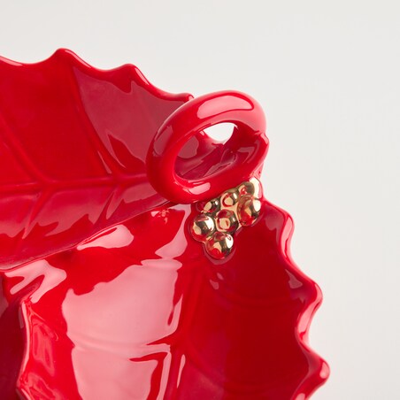 Patera Ilex triple z motywem roślinnym