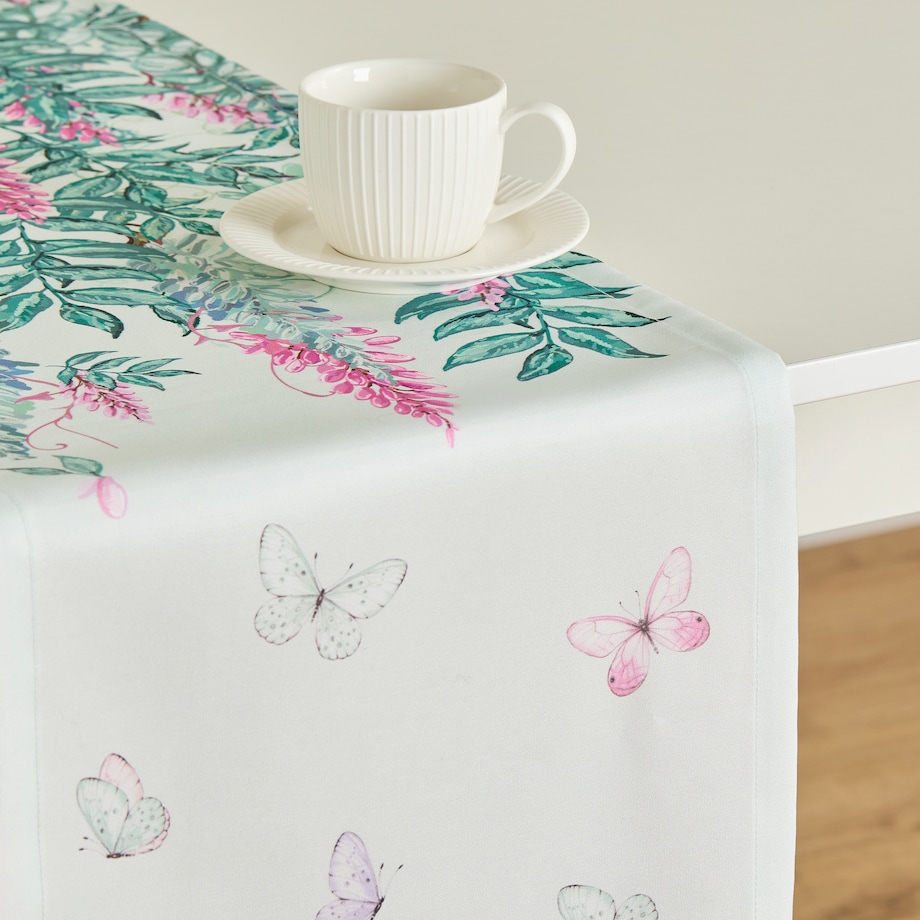 Bieżnik z nadrukiem Fenrys 35x180 cm z motywem roślinnym