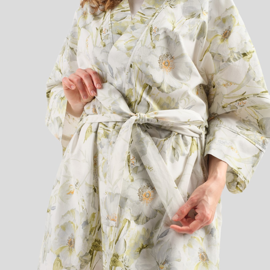 Szlafrok Z Bawełny Flornett z motywem kwiatowym