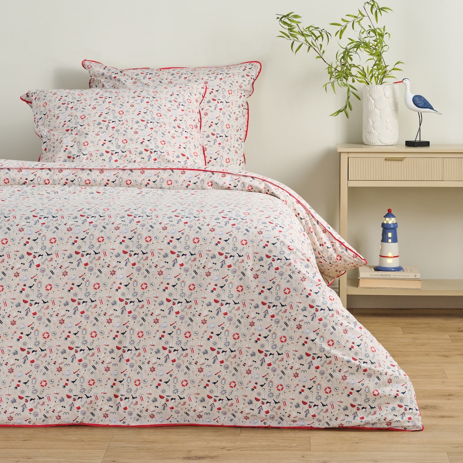 Pościel bawełniana z lamówką Pelora 160x200 cm