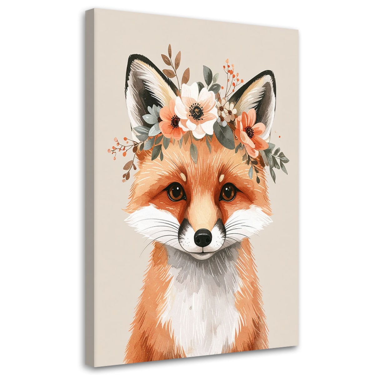 Obraz do pokoju dziecięcego salonu, Rudy lisek zwierzęta leśne