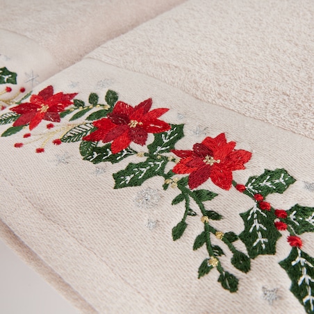 Prezentowy zestaw ręczników dekoracyjnych Poinsetia 70x130 cm