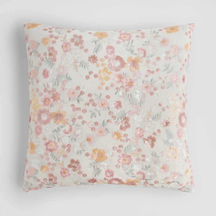 Poszewka Haftowana Shawbury 45x45 cm z motywem kwiatowym