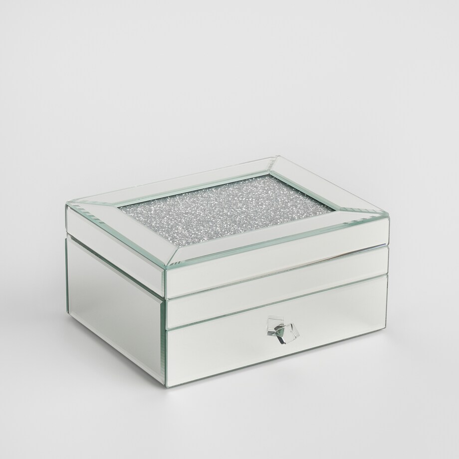 Lustrzana szkatułka z szufladkami diamentdust