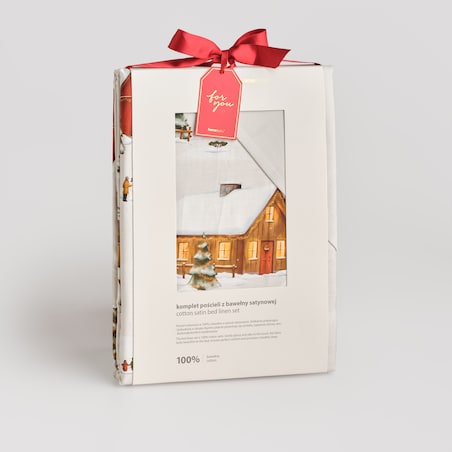 Pościel z bawełny satynowej Winhurst 160x200 cm z motywem choinki