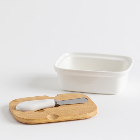 Maselniczka z bambusową pokrywką i nożykiem do masła Caldero