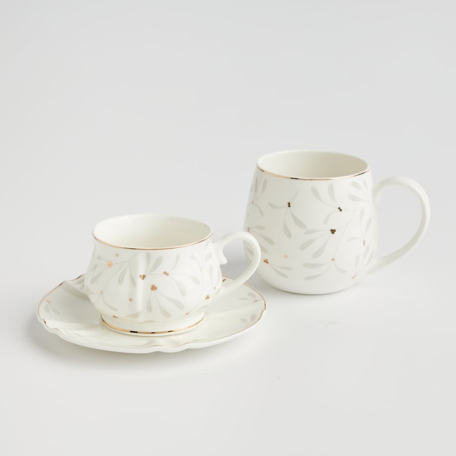 Filiżanka Ze Spodkiem Vischios z motywem choinki