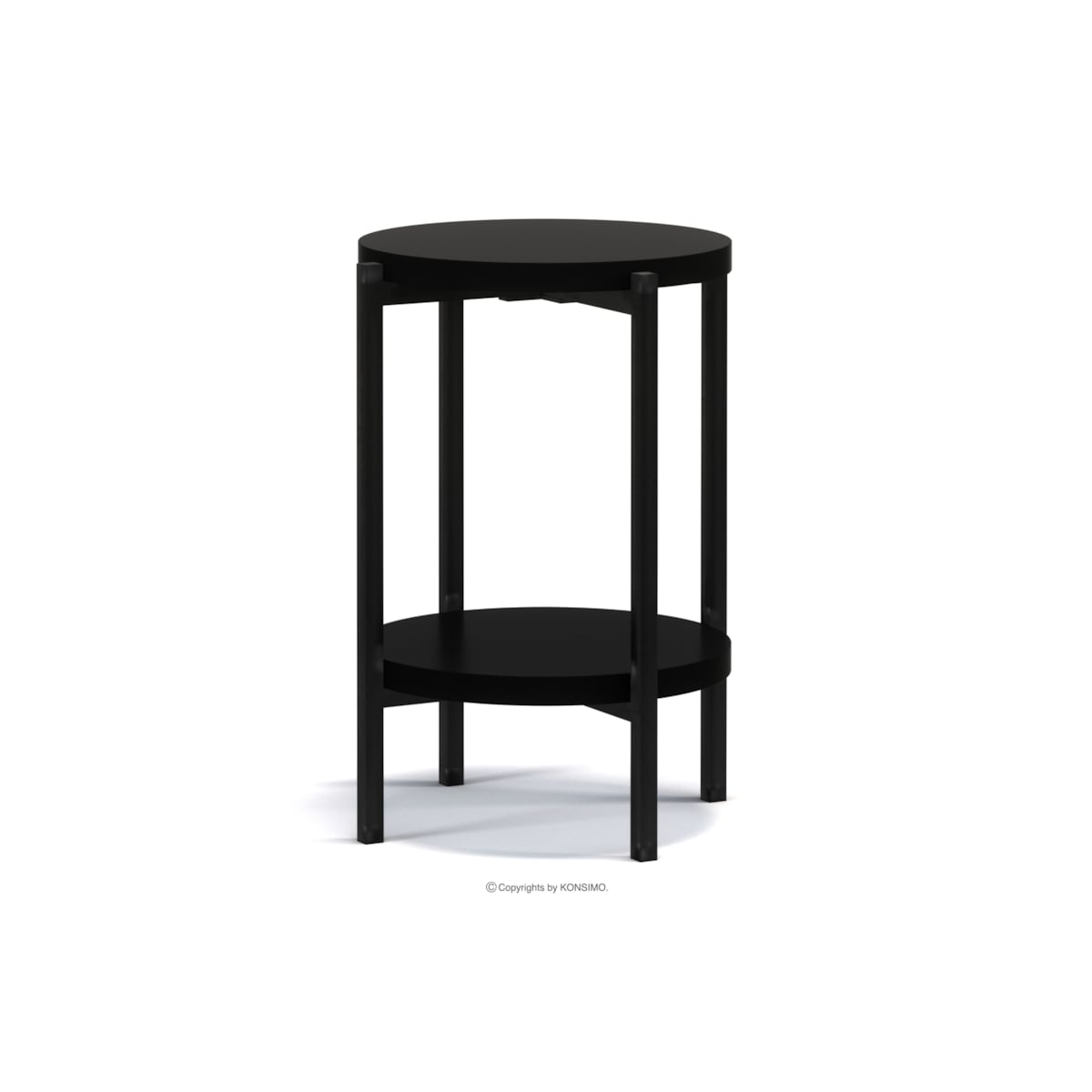 KONSIMO GERIS Stół wysoki z półką w stylu loft, czarny mat