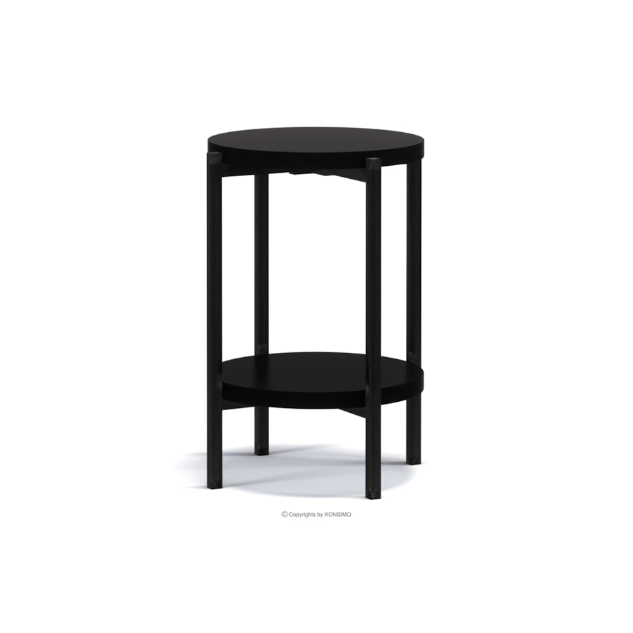 KONSIMO GERIS Stół wysoki z półką w stylu loft, czarny mat