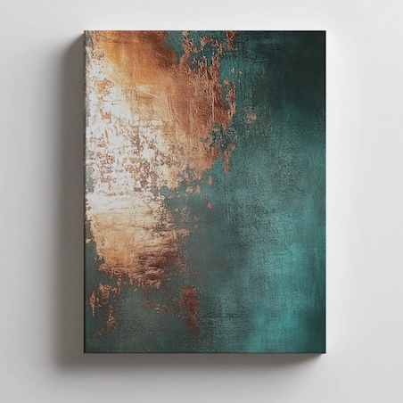 Miedziowy Akcent w Turkusie, 50x70 cm, bez ramy, płótno premium na blejtramie