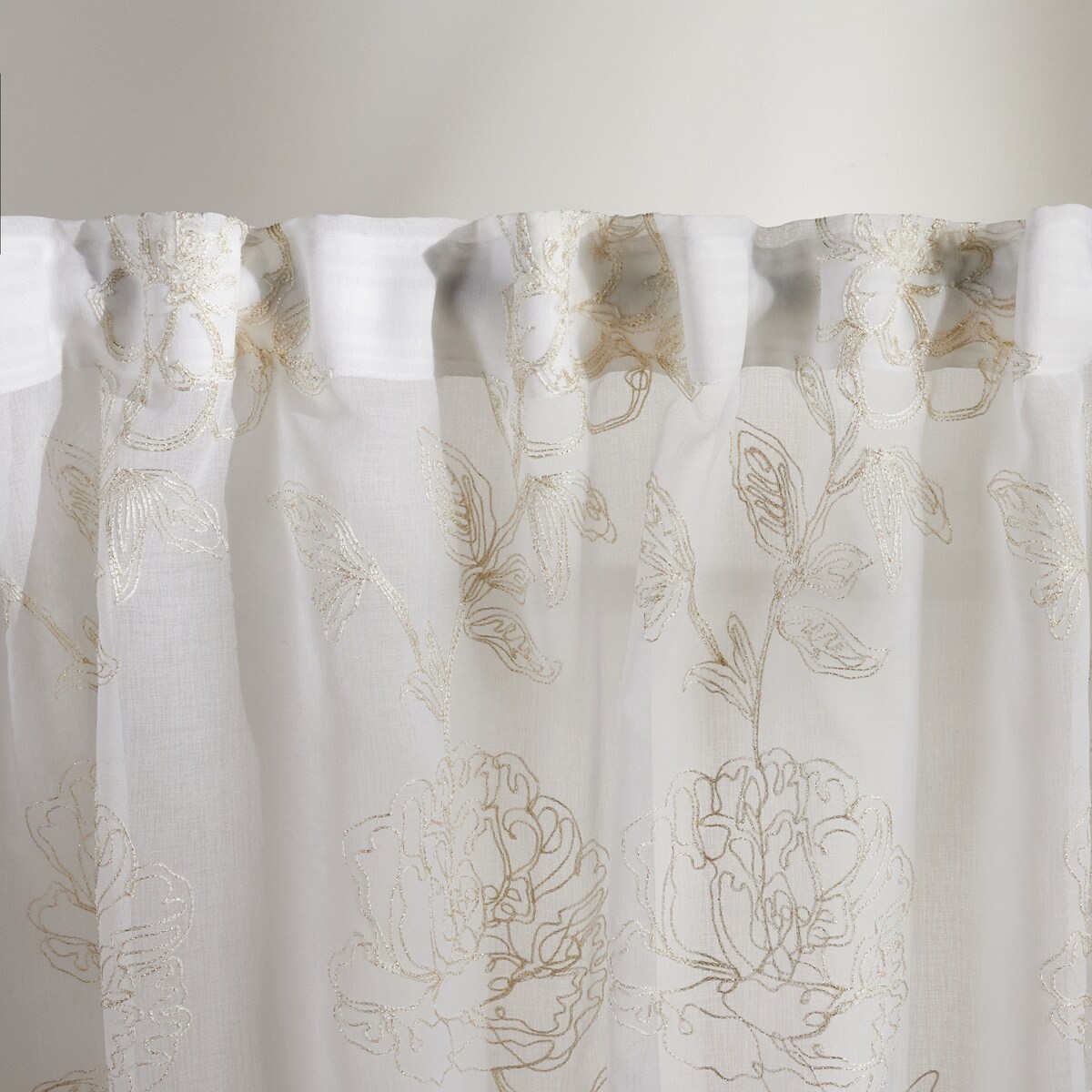 Firana haftowana Edvina 140x250 cm z motywem kwiatowym