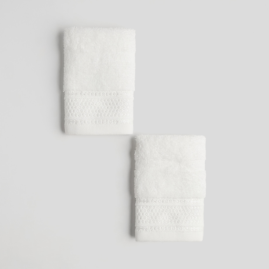 Komplet 2 szt. ręczników z bawełny egipskiej do twarzy lub do rąk Destellito 30x30 cm
