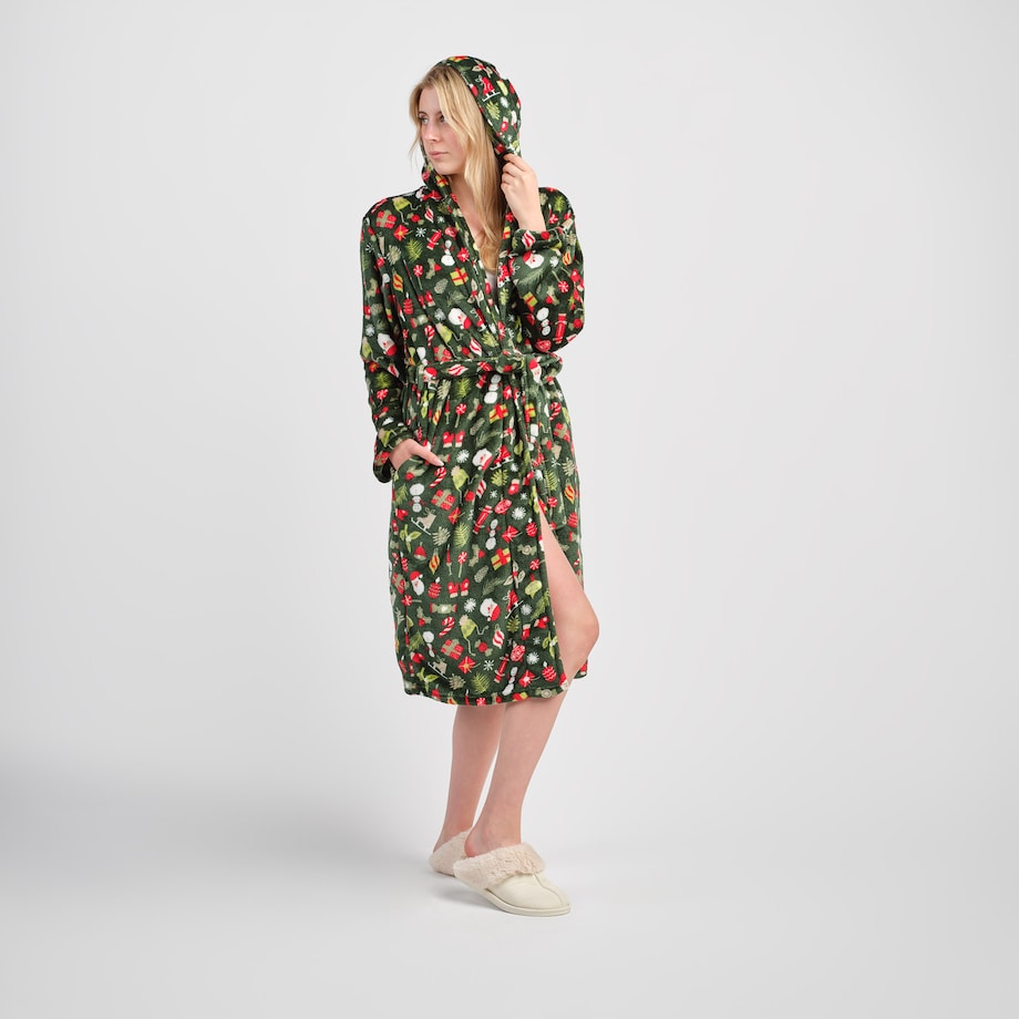 Szlafrok Festio z motywem mikołaja