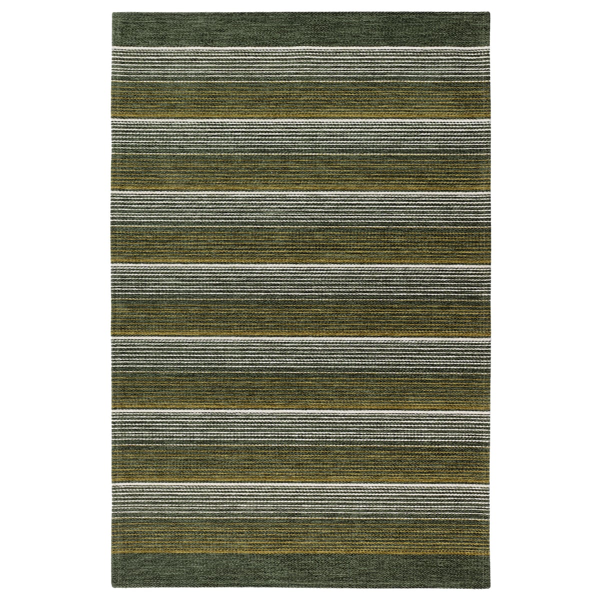 Dywan Laos Chenille 55x85 cm paski zielono-ivory