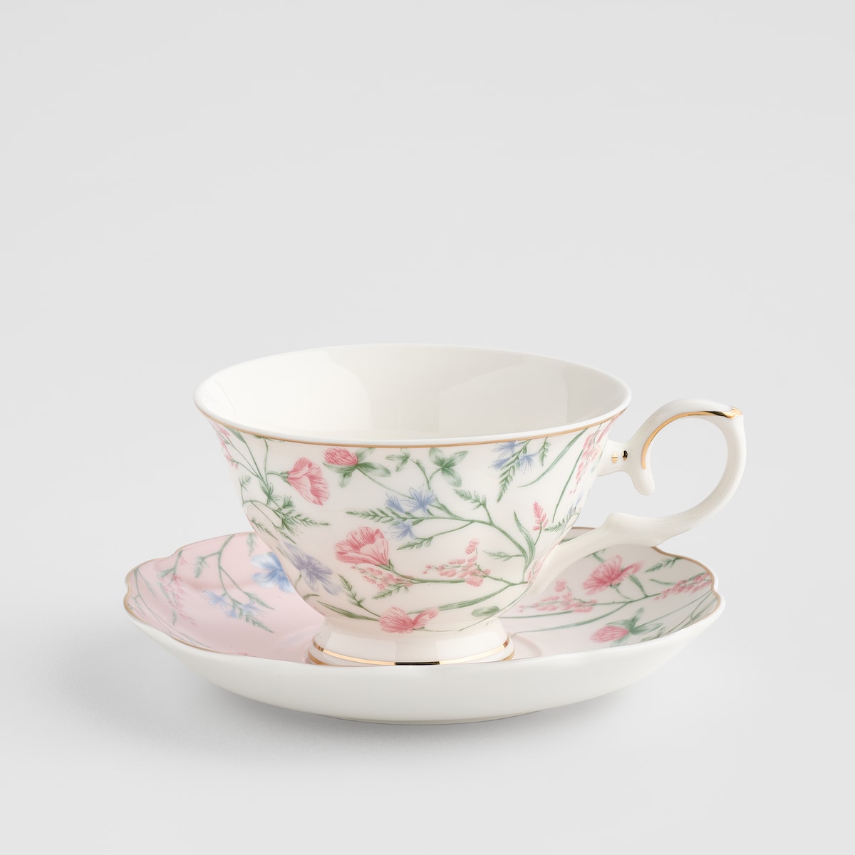 Filiżanka Ze Spodkiem Kiros z motywem kwiatowym