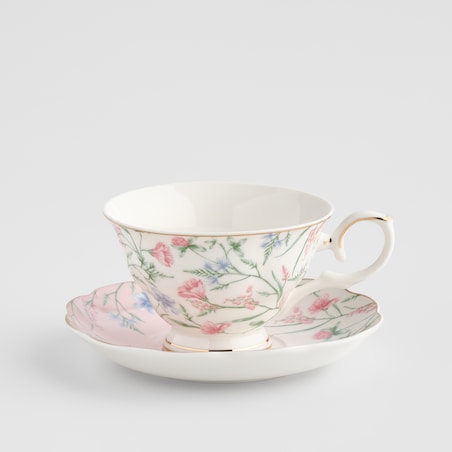 Filiżanka Ze Spodkiem Kiros z motywem kwiatowym