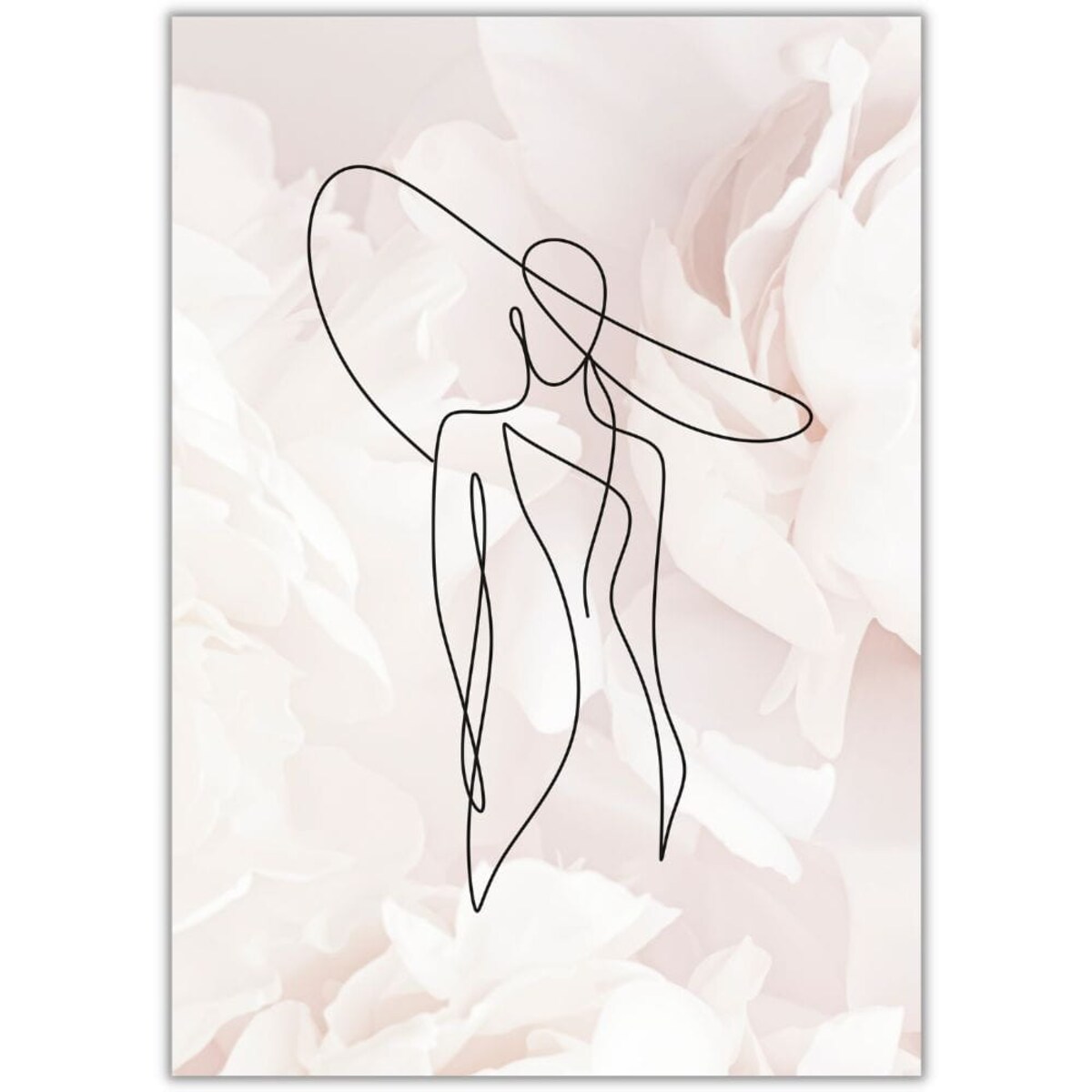 plakat line art woman in dress 2 70x100 cm