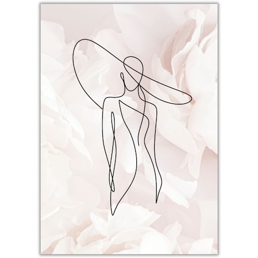 plakat line art woman in dress 2 70x100 cm