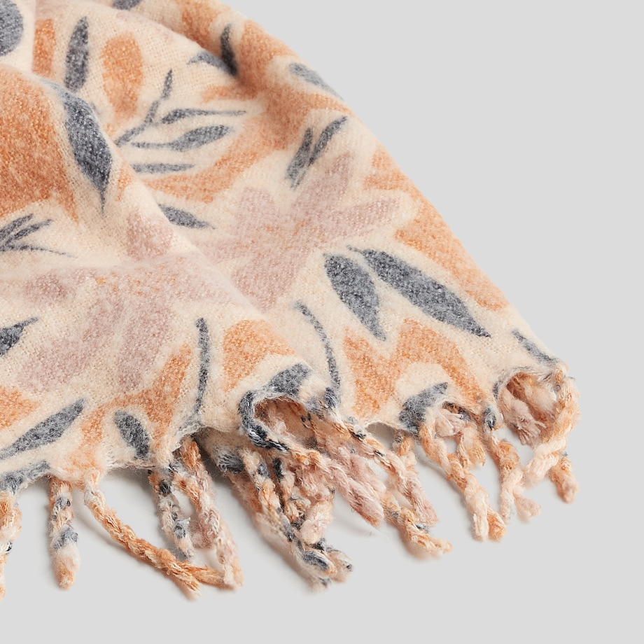 Koc Semilia 127x152 cm z motywem liściastym