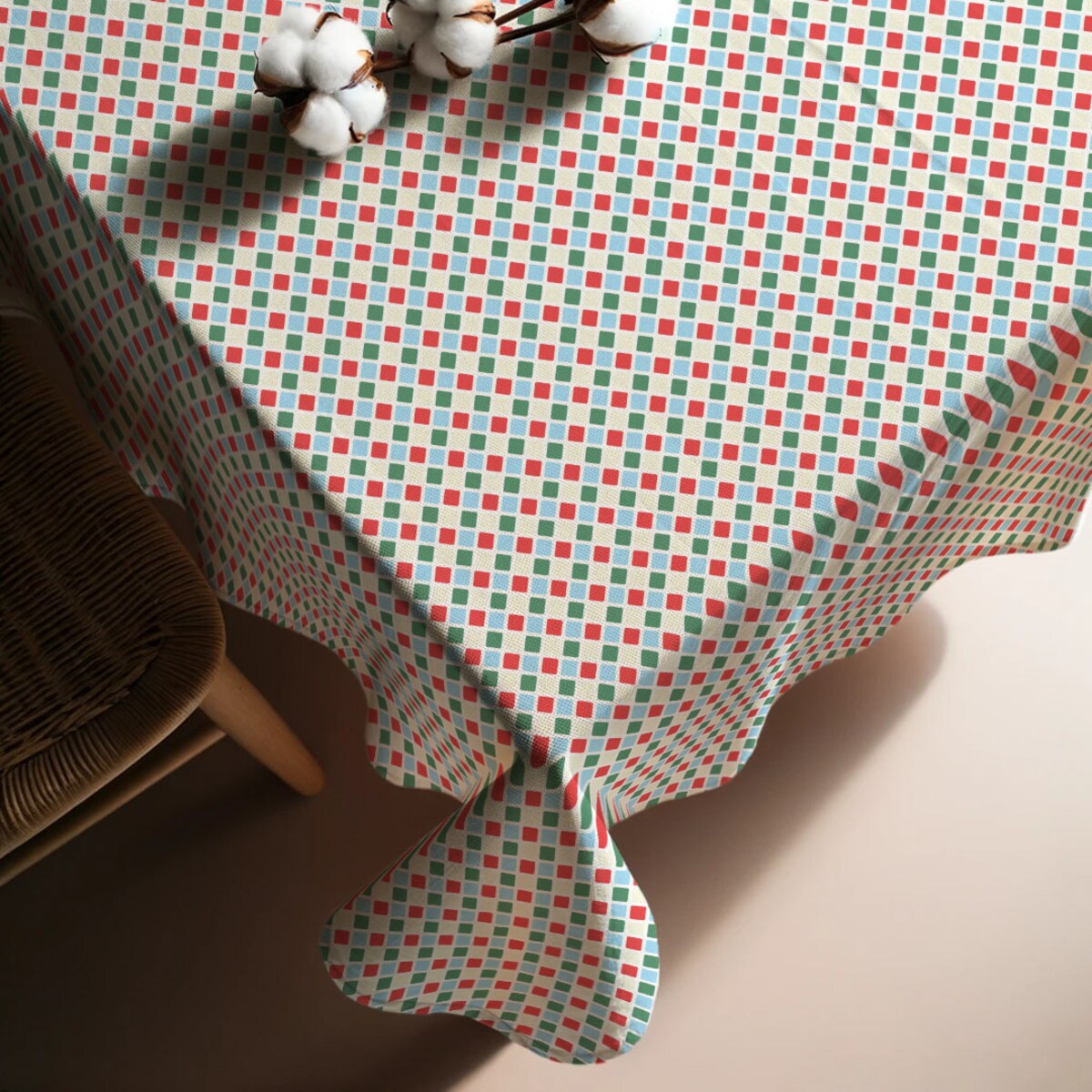 Obrus świąteczny - Świąteczna kratka 140x240 cm