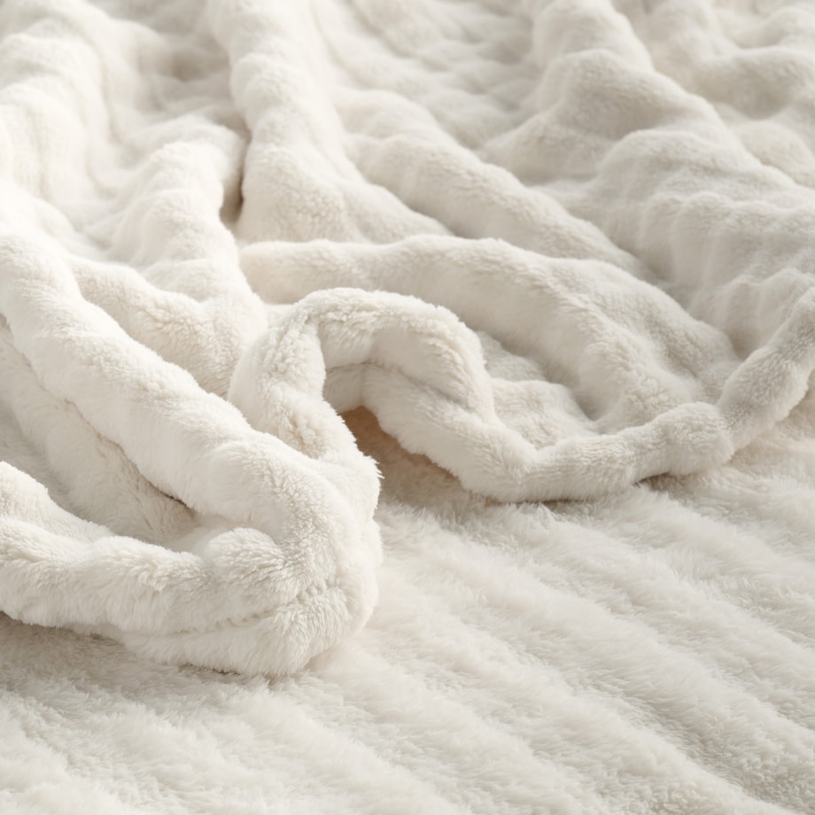 Jednokolorowy koc z wytłoczonym wzorem Operta 150x200 cm