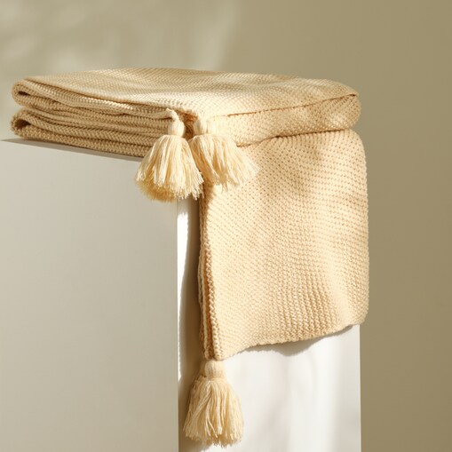 Jednokolorowy koc dzianinowy Zoltane 130x170 cm