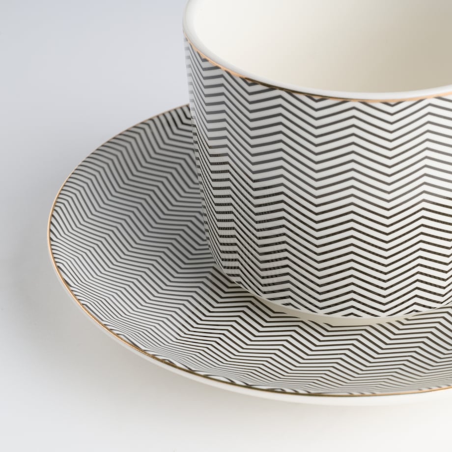 Filiżanka Ze Spodkiem Samjon z motywem geometrycznym