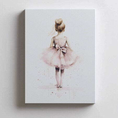 Różowa Balerina – Tańcząca Księżniczka, 50x70 cm, bez ramy, płótno premium na blejtramie