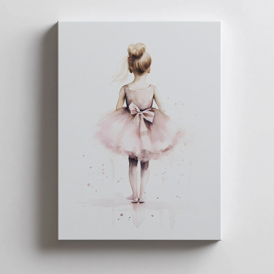 Różowa Balerina – Tańcząca Księżniczka, 50x70 cm, bez ramy, płótno premium na blejtramie